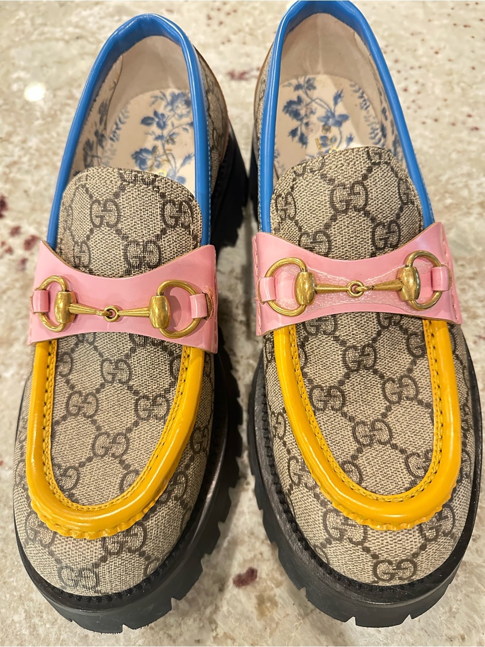 Gucci Women's GG Lug Sole Horsebit Loafer in Multicolor